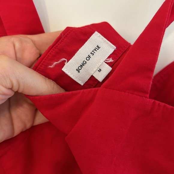 Song of Style Red Mini Dress with Shoulder Ties - Picture 6 of 6